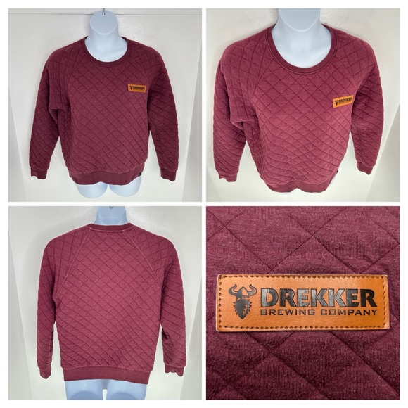 Techstyles Tops - Drekker Brewing Co Quilted Sweatshirt Womens Size XL Crewneck Fargo ND Brewery